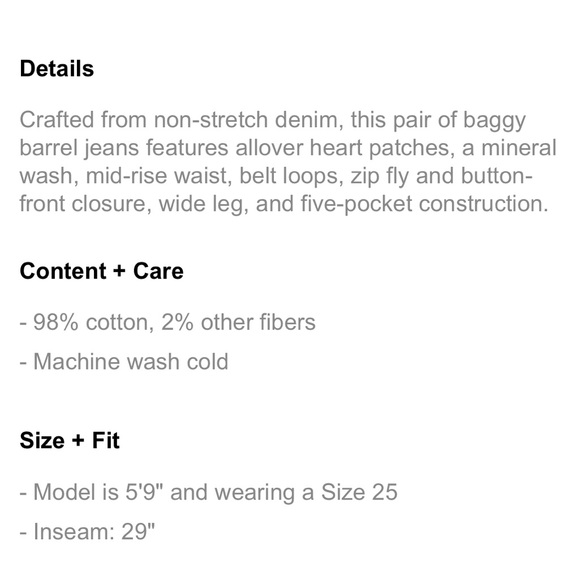 Blue Heart Patterned Barrel Jeans - Picture 7 of 8